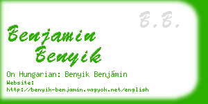 benjamin benyik business card